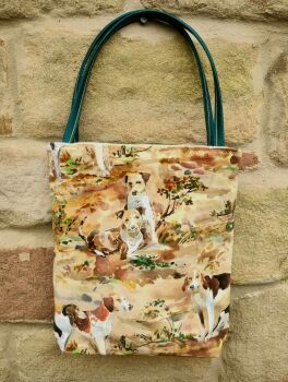 Delightful Doggie Limited Edition : Laptop Shopper Bag Jade Handles