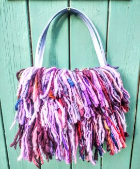 VIOLETTA : Doogle Bag in gorgeous shades of lilacs, violets & purple. Fully lined with placket & magnetic clasp fasteners. Will comfortably fit over y