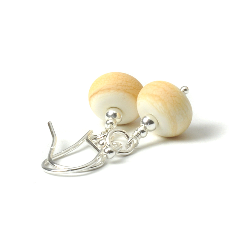 Coast Lampwork Glass Earrings in Ivory Sand