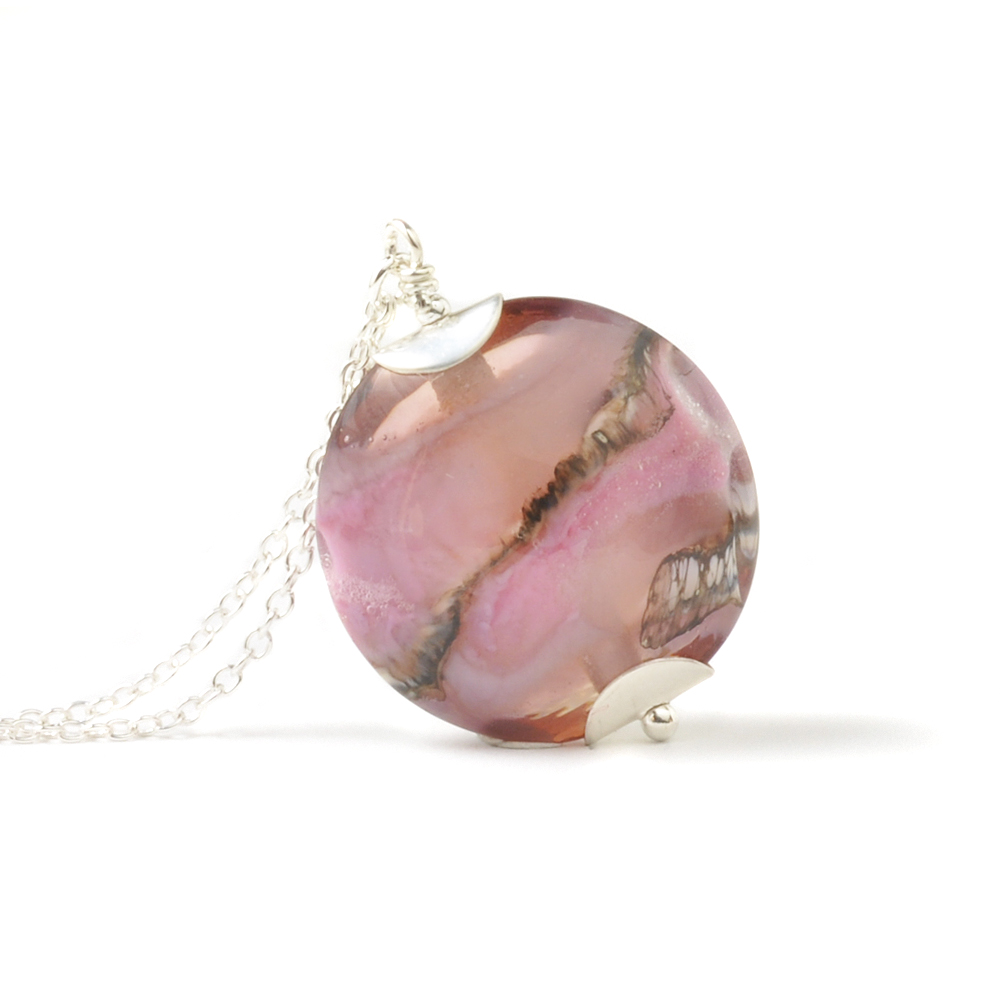 Amethyst Rose Glass Necklace