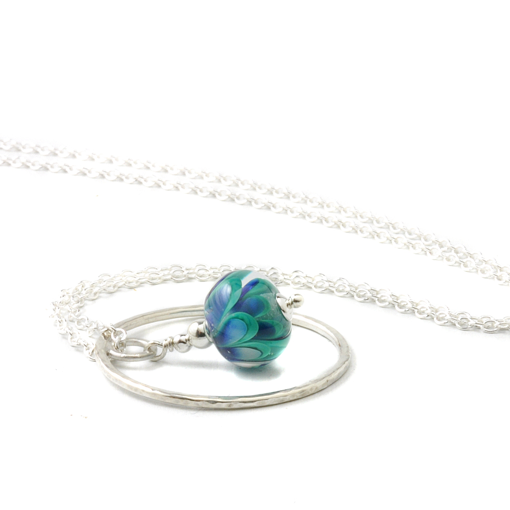 Cirque Glass Peacock Petal Necklace