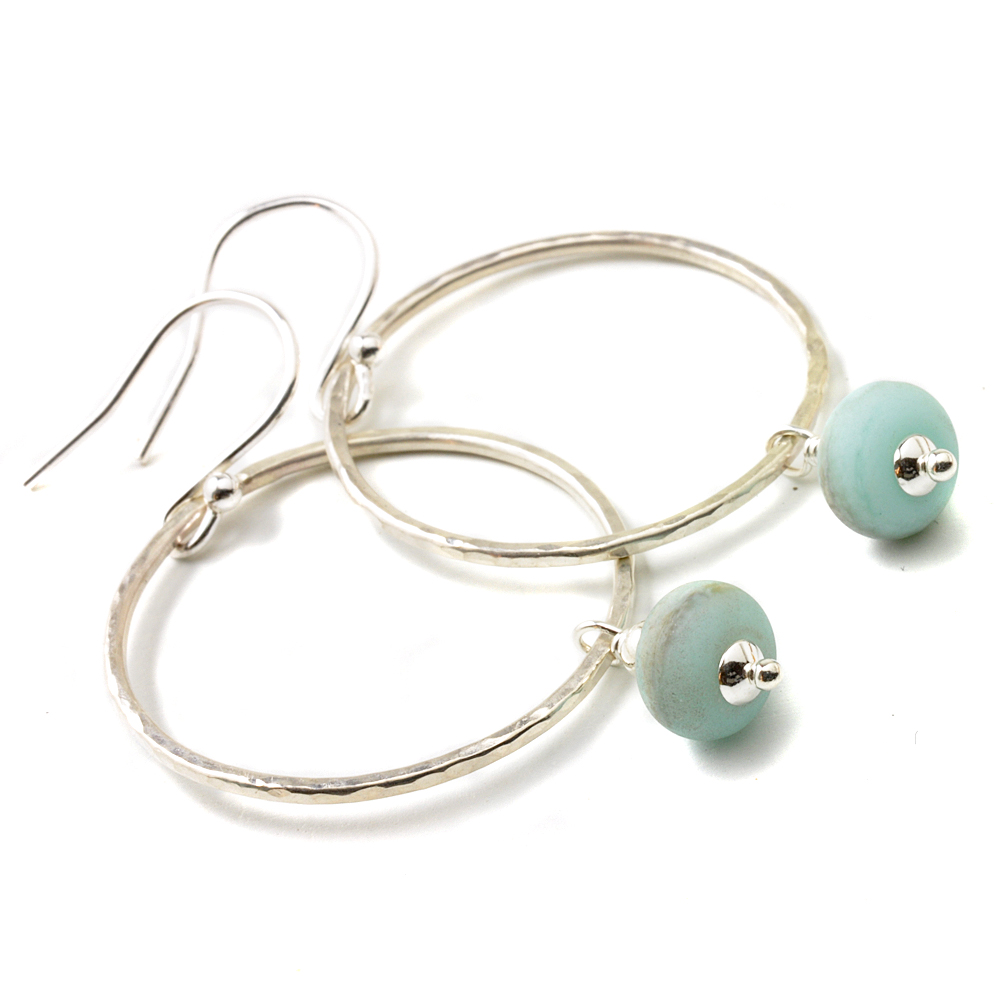 Beach Blue Hoop Earrings