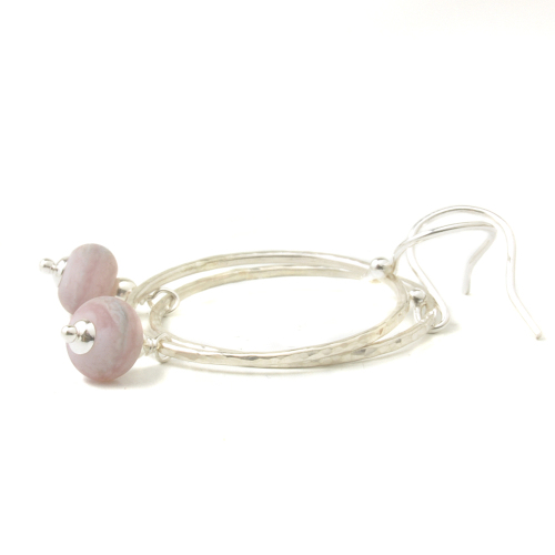 Pebble Pink Hoop Earrings