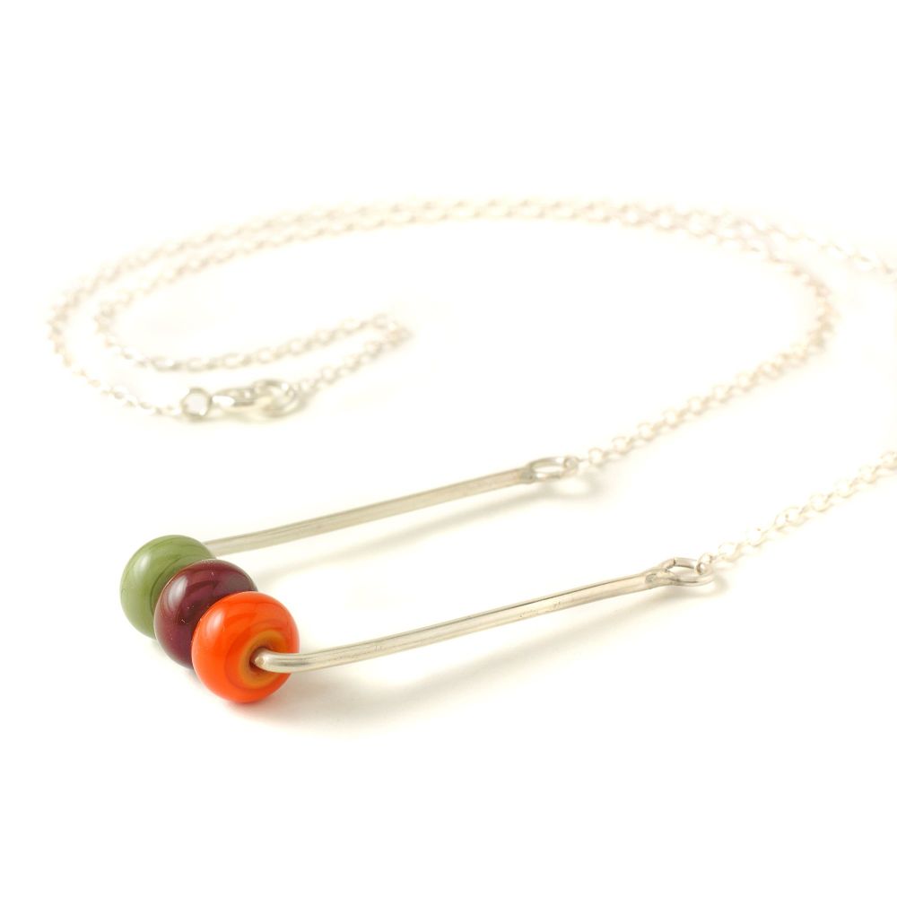 Bright Beaded Spinner Necklace