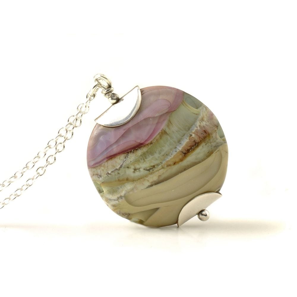 Heathers Lampwork Glass Pendant Necklace