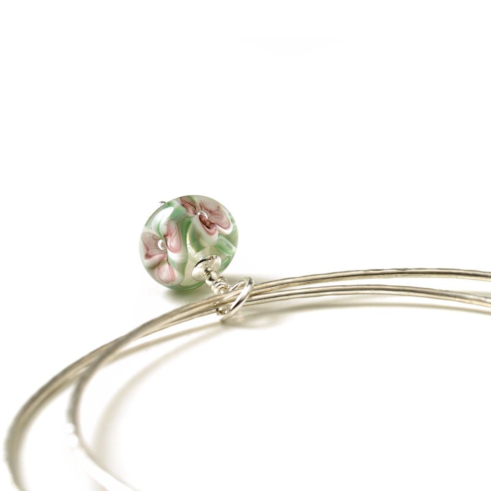 (WS) Floral Charm Bangle