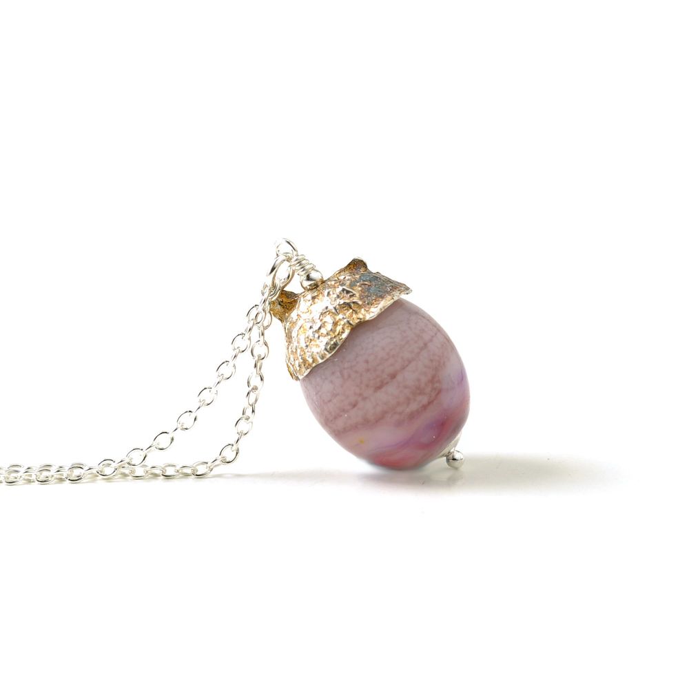 Acorn Necklace - Heather Pink