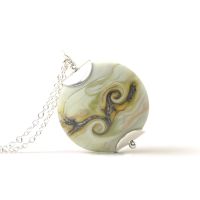 Tumbled Twist Lampwork Glass Necklace in Pale Green