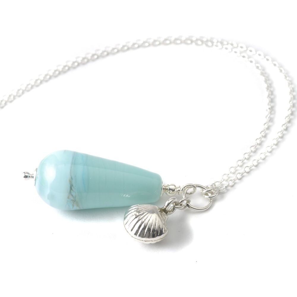 Summer Sea Lampwork Glass Pendant Necklace