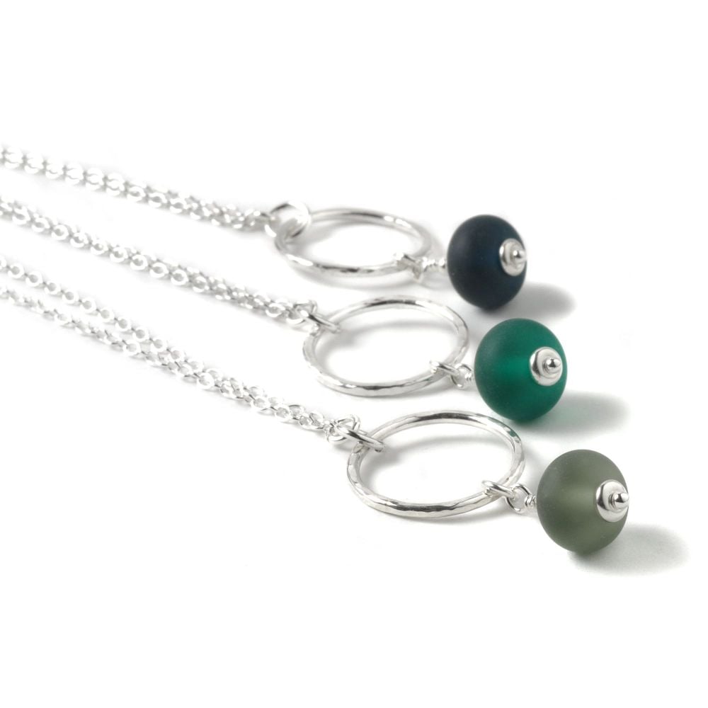 (WS) Pebble Collection Hoop Necklace - Dark