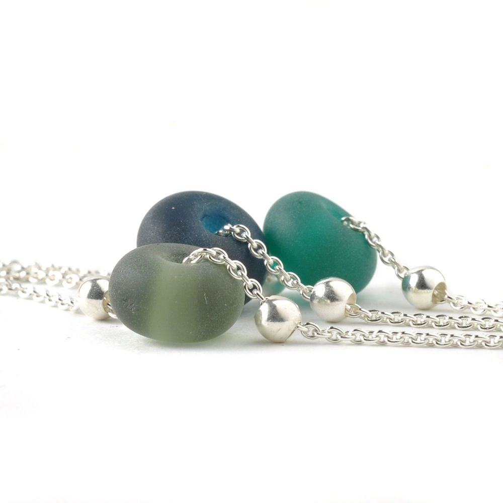 (WS) Pebble Collection Slider Necklace - Dark