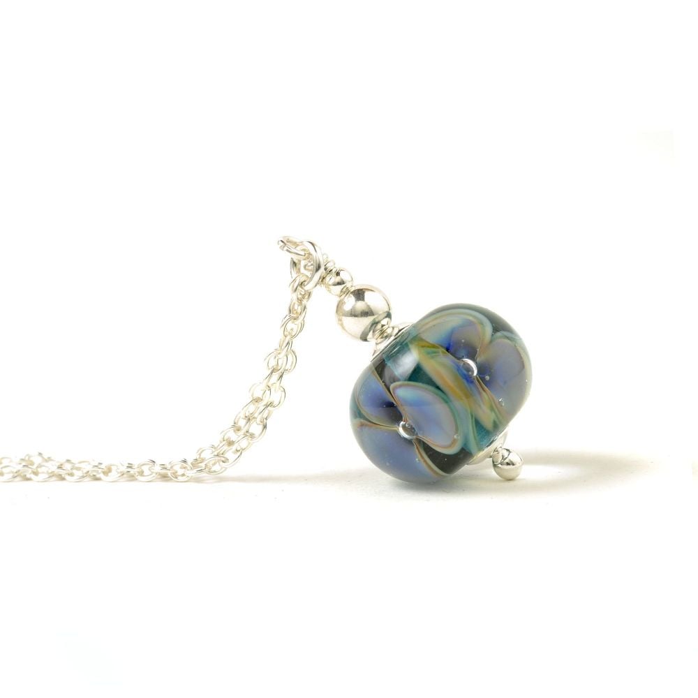 Little Lampwork Glass Floral Necklace