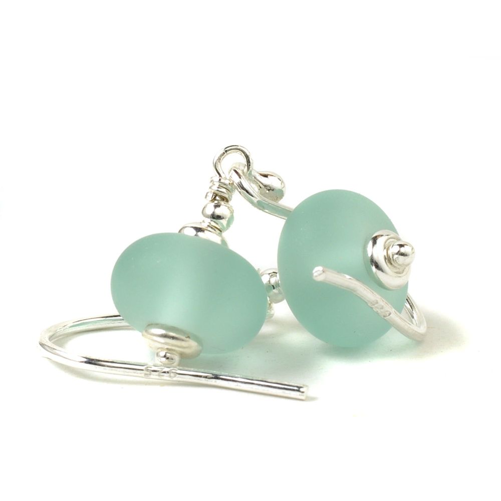 (WS) Pebble Collection Drop Earrings - Pale Aqua
