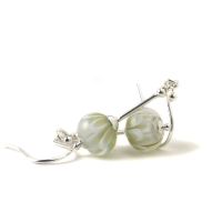 Petal Stem Lampwork Glass and Silver Earrings