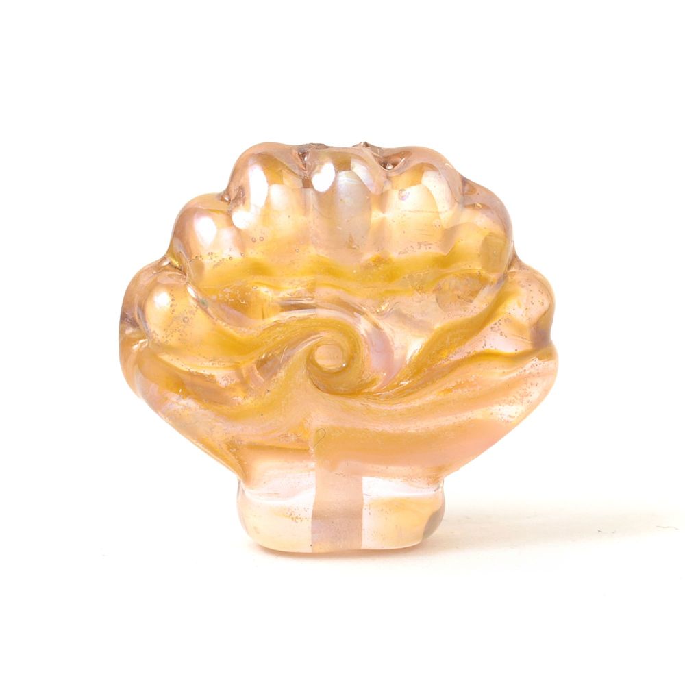 Golden Peach Glass Shell Bead
