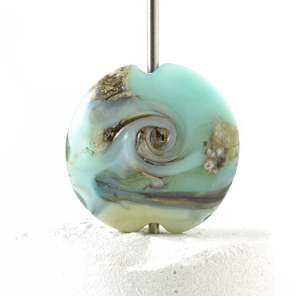 Light Blue Lampwork Glass Focal Bead