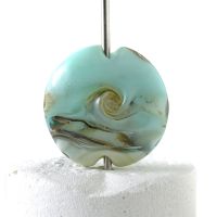 Light Blue Lampwork Glass Focal Bead