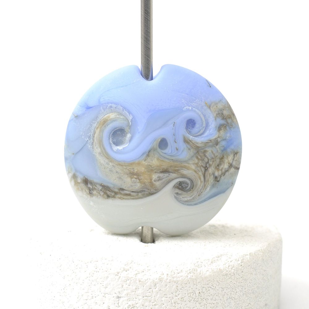 Periwinkle Blue Handmade Lampwork Focal Bead