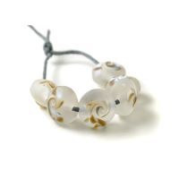 Frosted White Lampwork Glass Beads