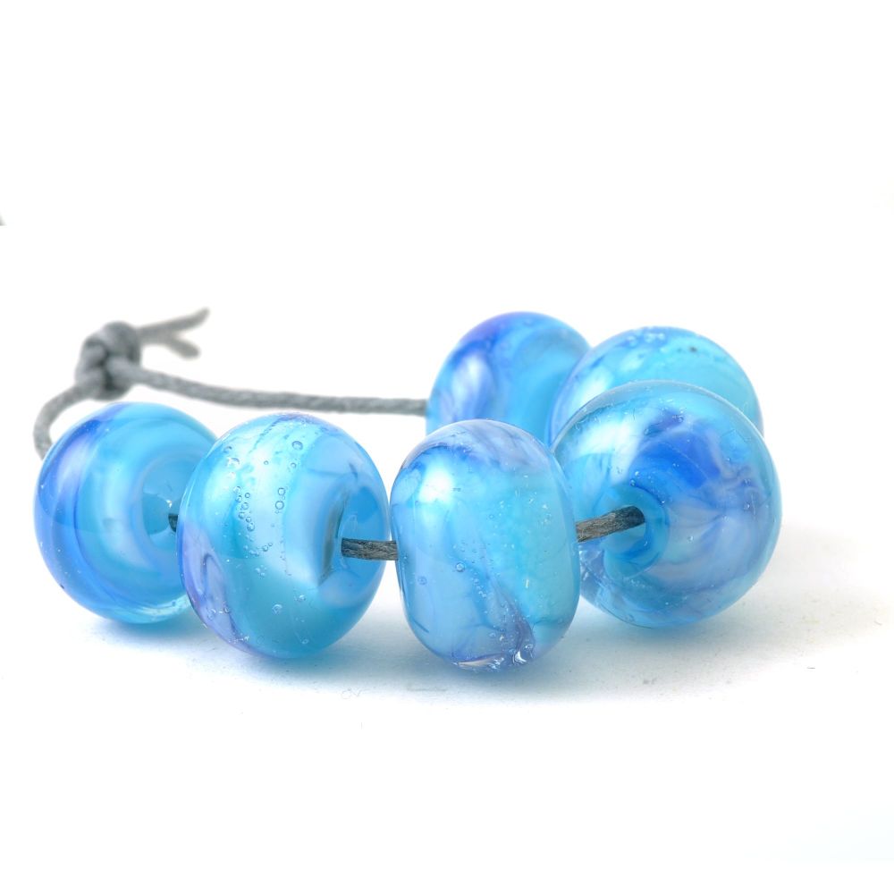 Vibrant Blue Lampwork Bead Set