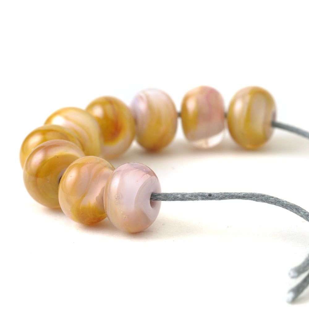 Pink Marmalade Lampwork Glass Beads