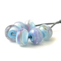 Lilac Blue Lampwork Glass Beads