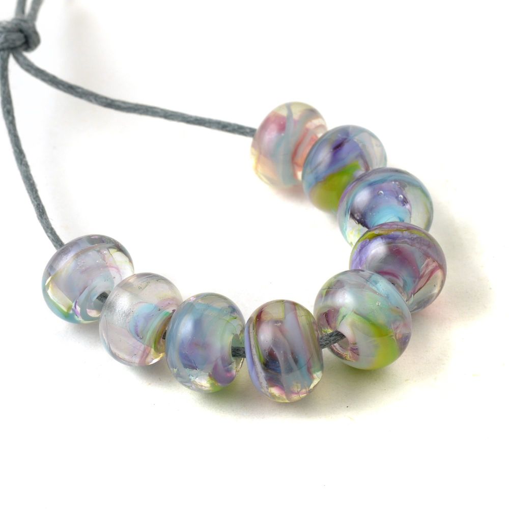 Small Multicolour Lampwork Glass Beads