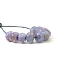 Small Lilac Blue Lampwork Glass Beads