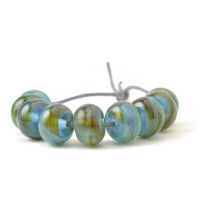 Tropical Blue Lampwork Glass Beads