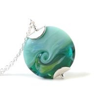 Neptune Lampwork Glass Pendant Necklace