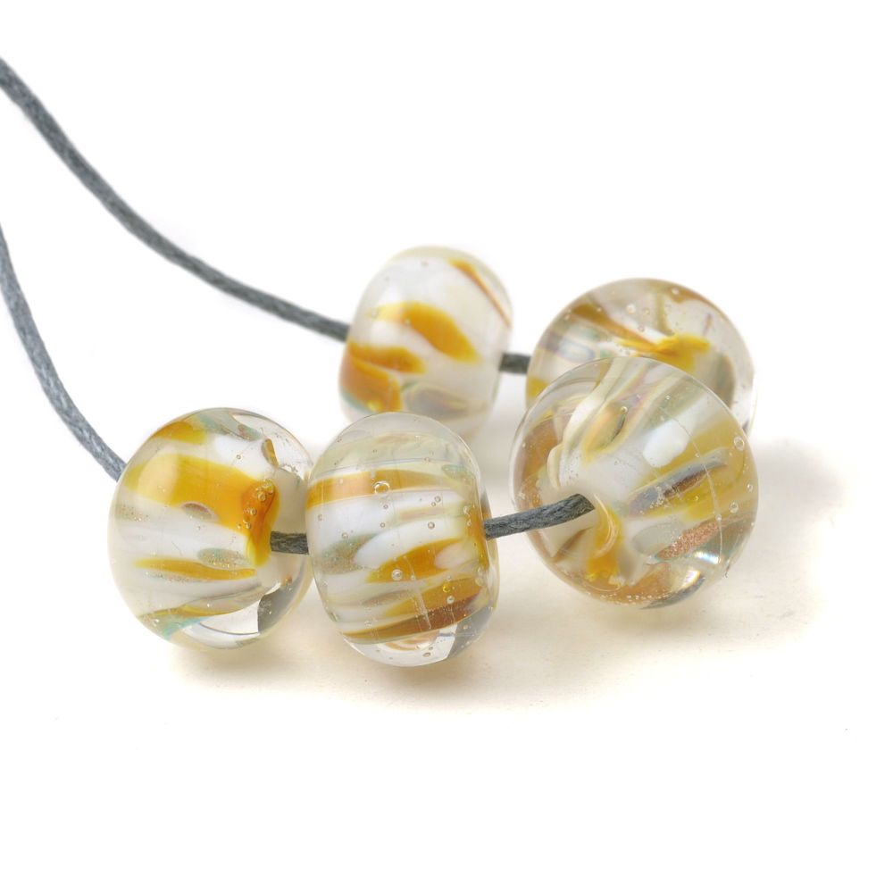 Sunshine Showers Handmade Lampwork Glass Bead Set