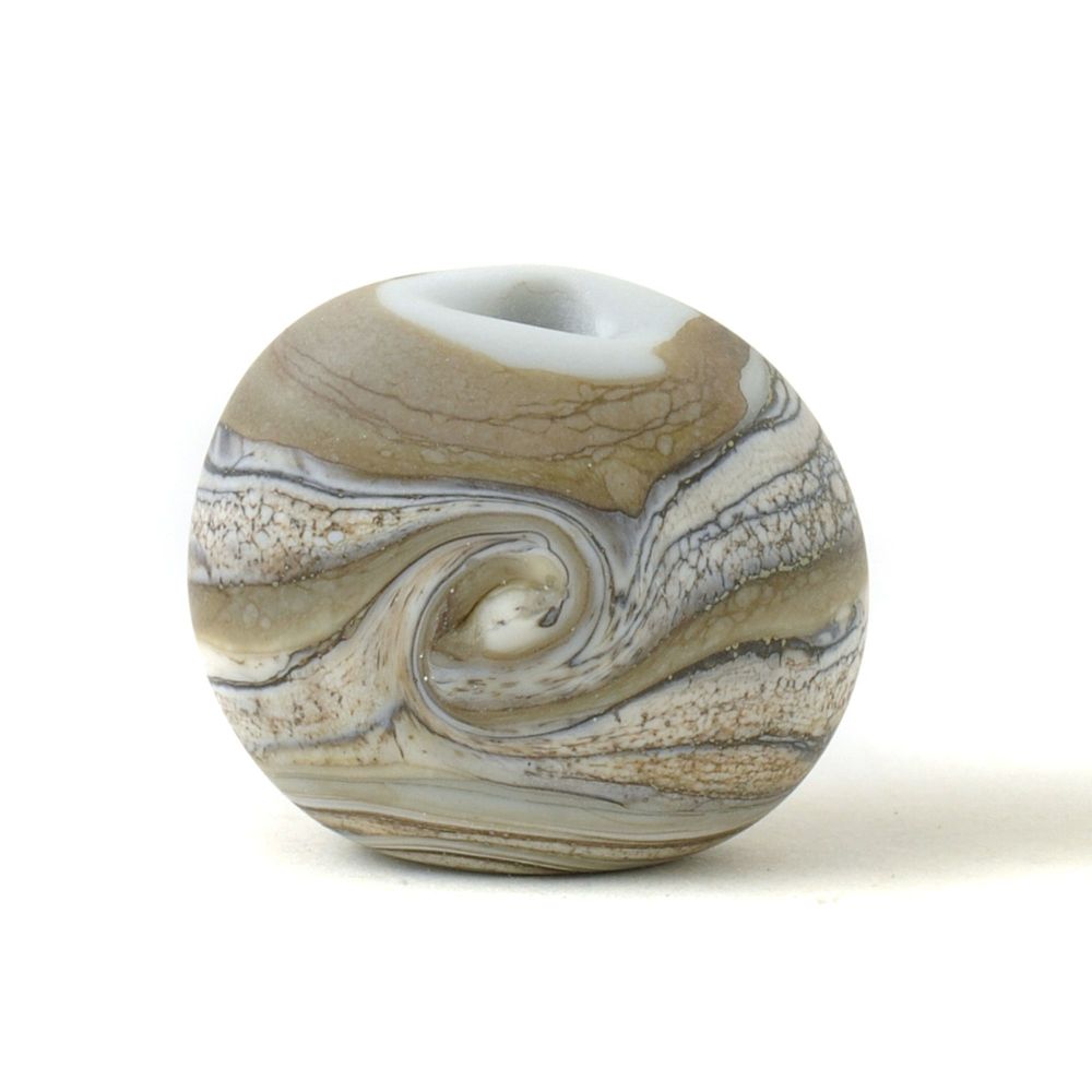 Small Round Lampwork Pebble Focal Bead
