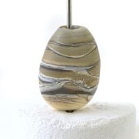 Lampwork Oval Pebble Focal Bead