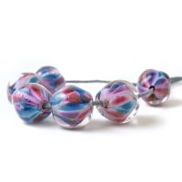 Jewel Tones Handmade Lampwork Glass Nugget Bead Set