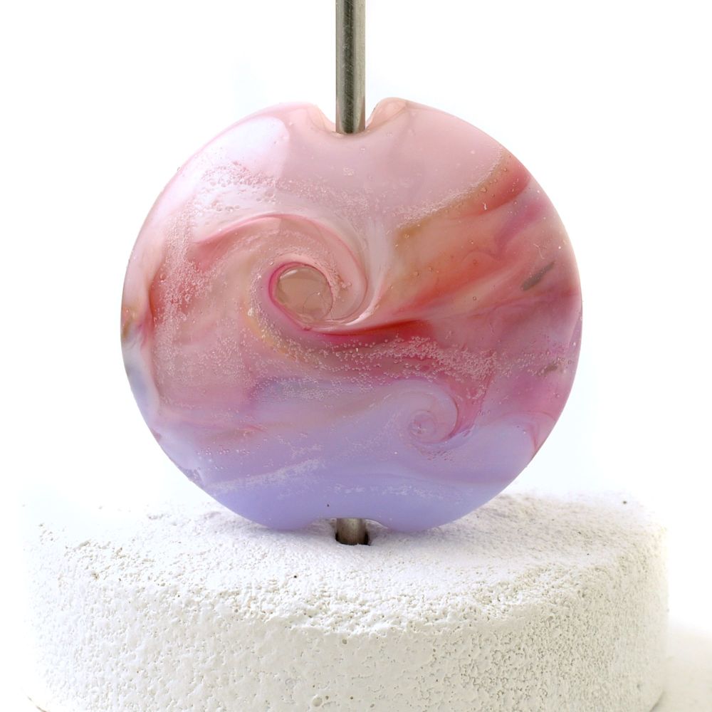 Pink Fizz Lampwork Glass Focal Bead