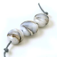 Misty Marble Pressed Lampwork Glass Beads