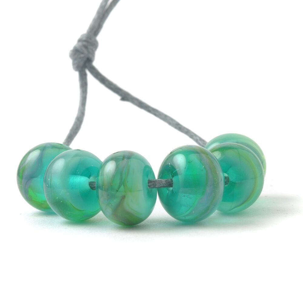 Misty Emerald Handmade Lampwork Glass Beads