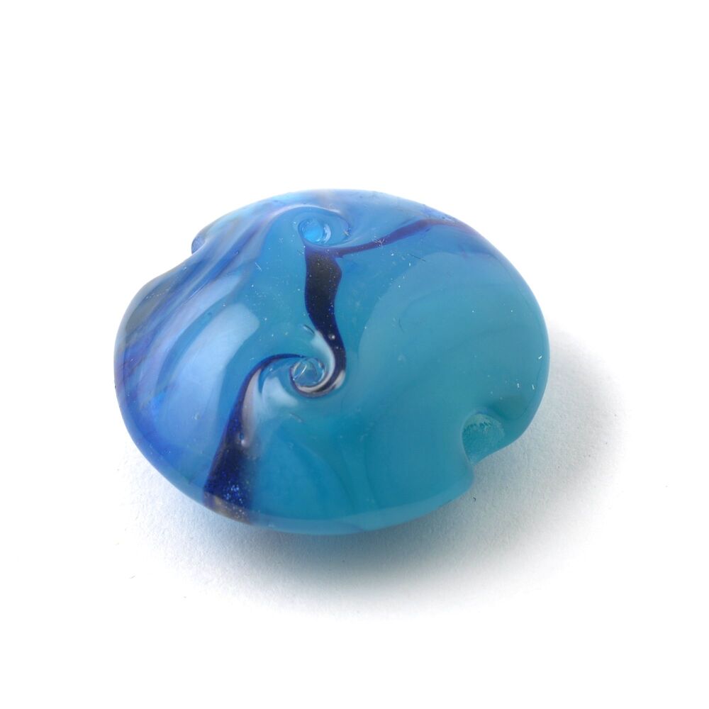 Blue Lampwork Glass Focal Bead