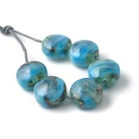Turquoise Blue Handmade Lampwork Glass Beads