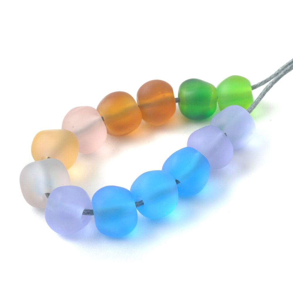 Tumbled Nugget Lampwork Glass Beads