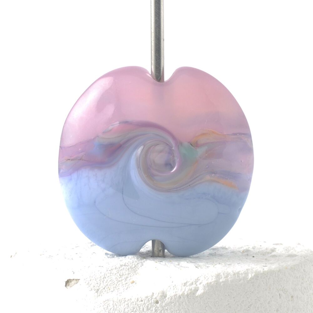 Periwinkle Pink Lampwork Glass Focal Bead