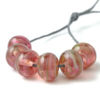 Raspberry Handmade Lampwork Glass Bead Set