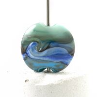 Big Wave Landscape Lampwork Glass Focal Bead