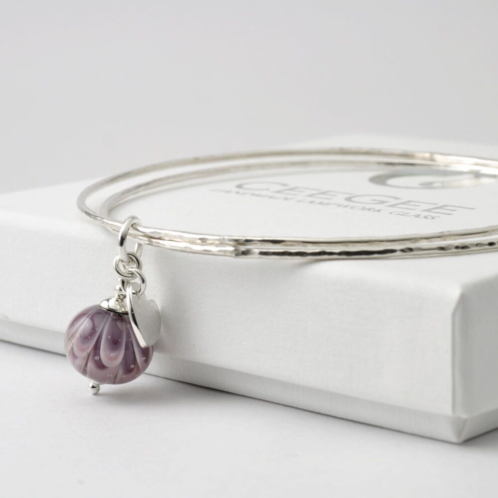Heather Sterling Silver Charm Bangles