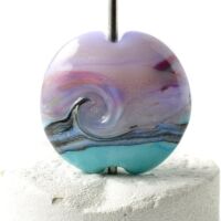 Lilac Sky Lampwork Glass Focal Bead