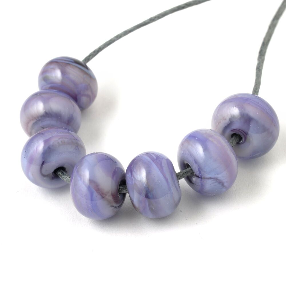 Soft Purple Handmade Lampwork Glass Bead Set