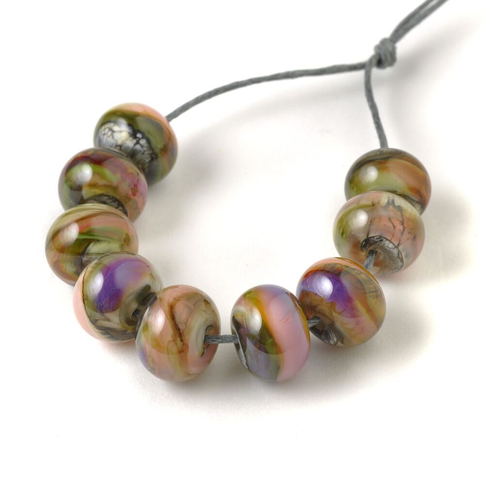 Natural Multicolour Handmade Lampwork Glass Beads
