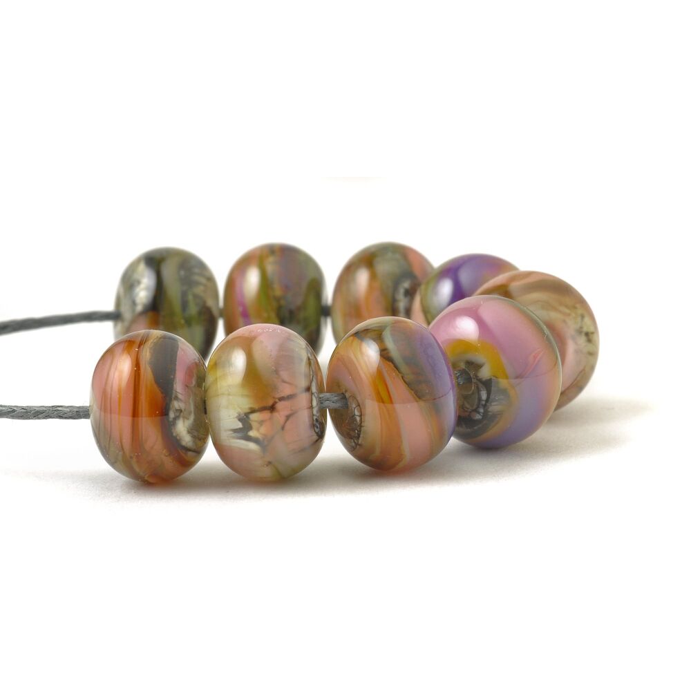 Natural Multicolour Handmade Lampwork Glass Beads