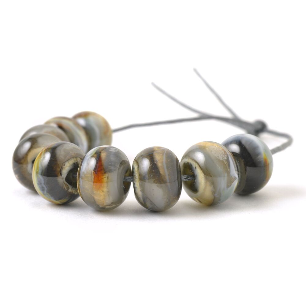 Natural Tones Handmade Lampwork Glass Beads
