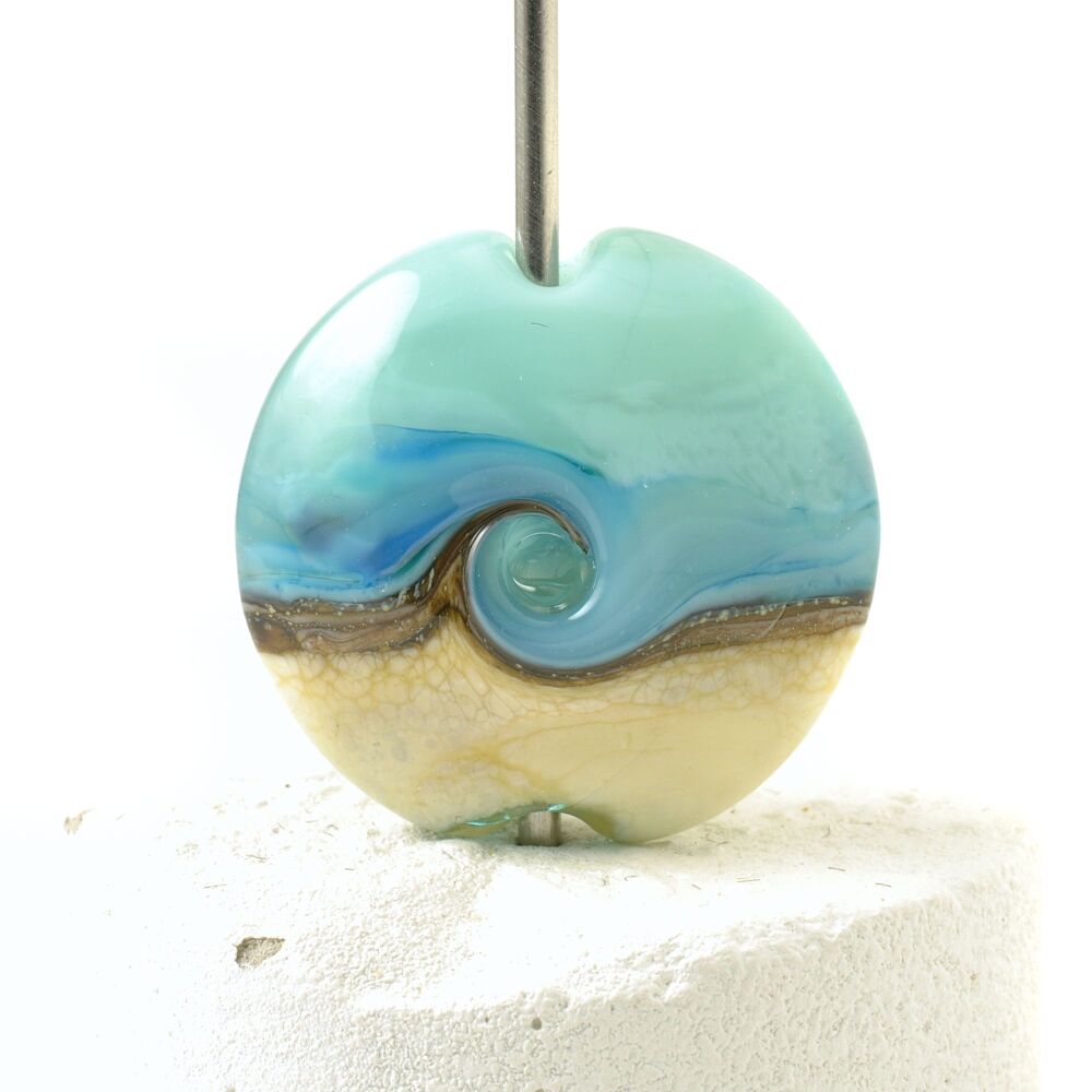 Tumbling Sea Lampwork Glass Focal Bead